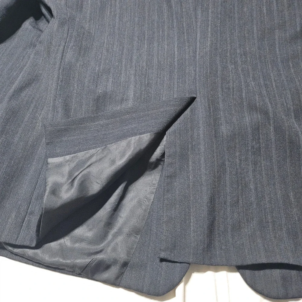 Vtg Palm Beach Mens 48R Wool Gray Pinstripe Suit Jacket Blazer UNITE Made in USA